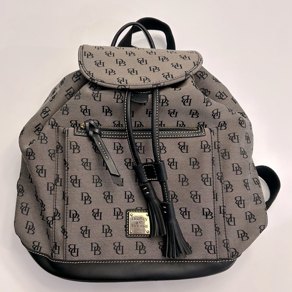 Dooney & Bourke Gray and Black Backpack 13”x14”. Great Condition - Picture 7 of 8